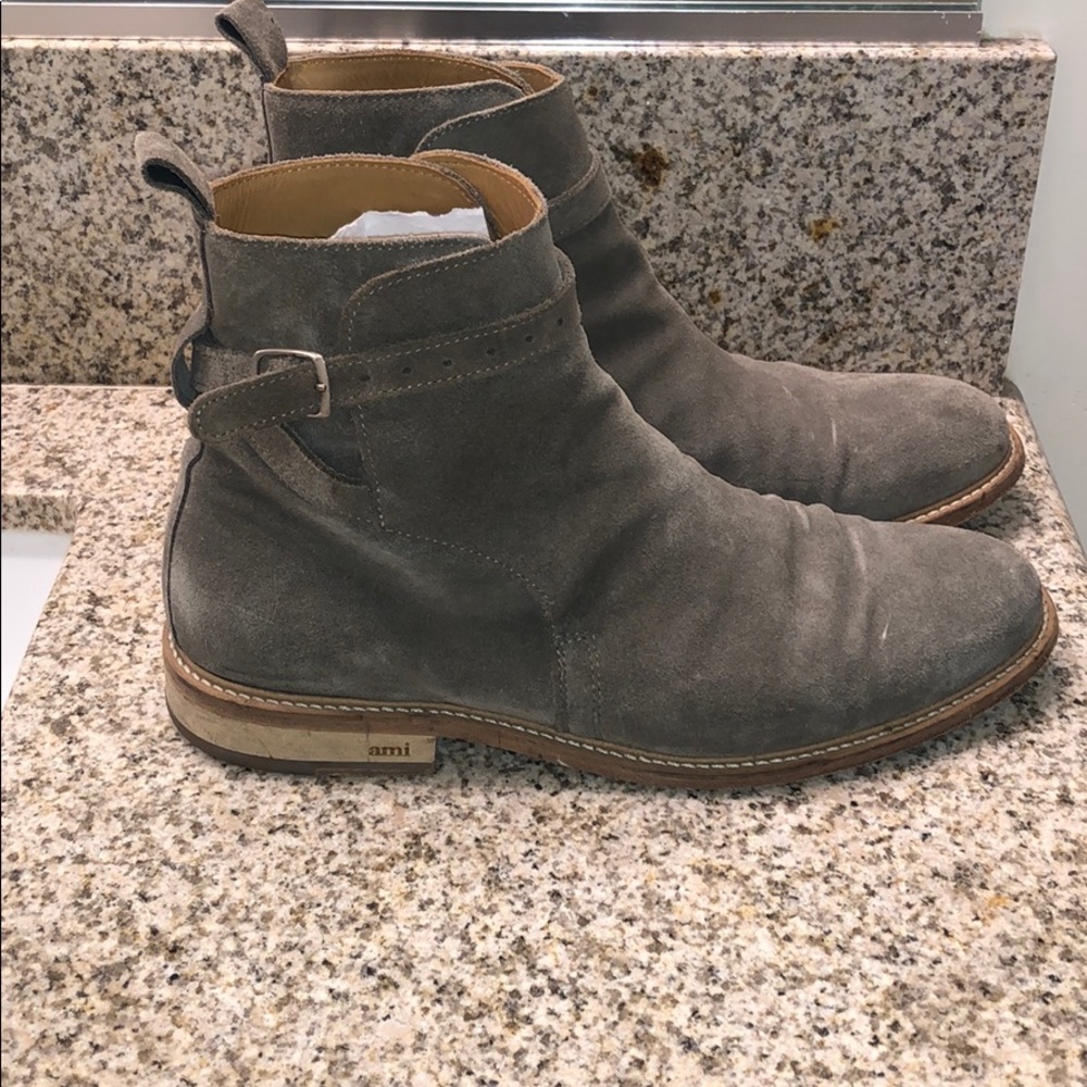 Men’s AMI Paris suede boots with ankle strap